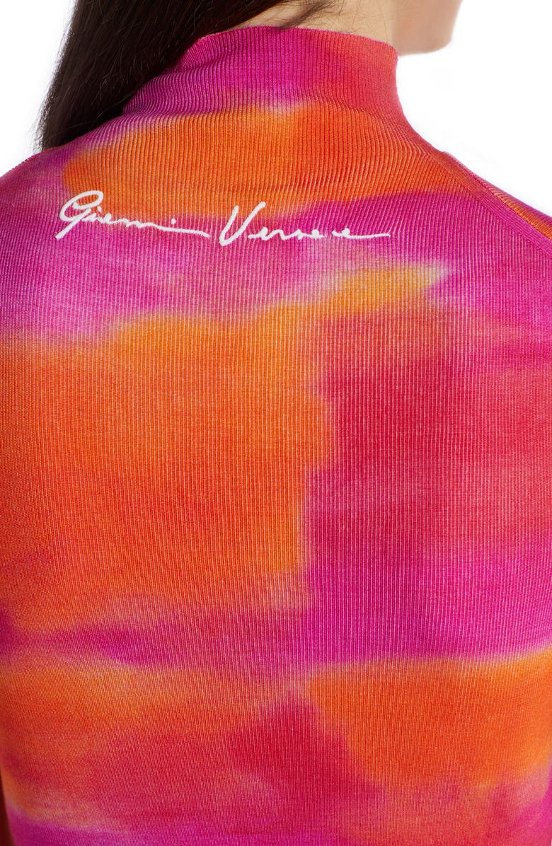 Versace Tie Dye Silk Sweater Dress, Alternate, color,