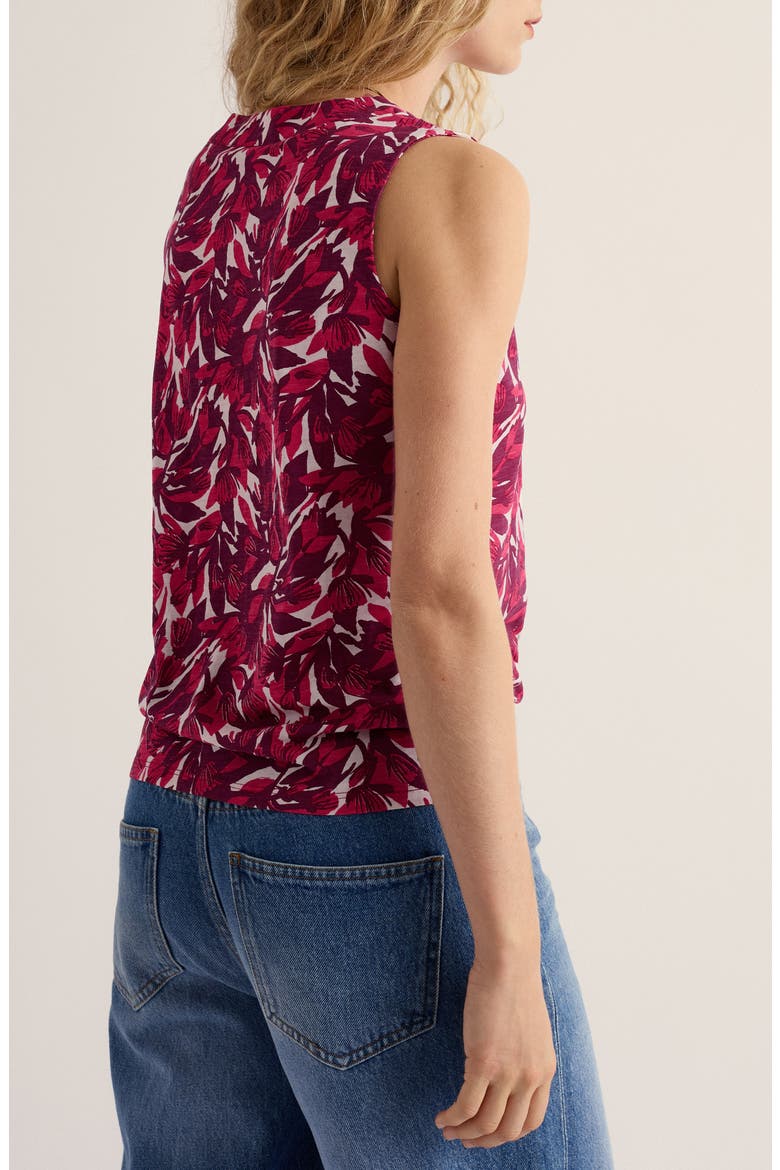 Achilla Floral Organic Cotton Top, Alternate, color, ABSTRACT PROTEA BRIGHT RADISH