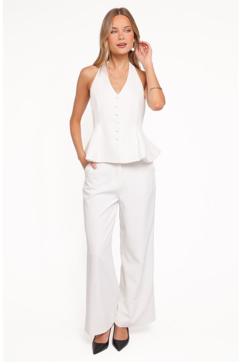 Odelia Halter Vest & Wide Leg Pants Set, Alternate, color, WHITE