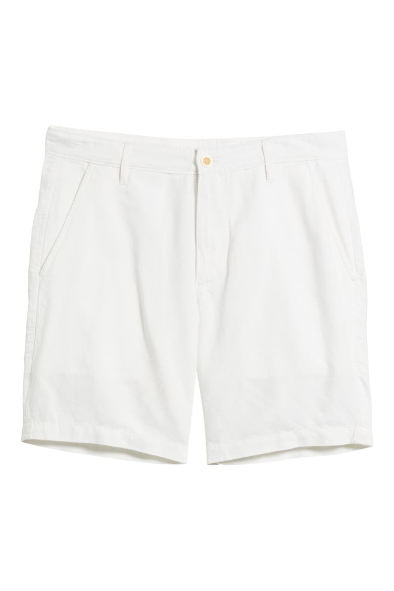 Wanderer Linen & Cotton Chino Shorts, Alternate, color, WHITE