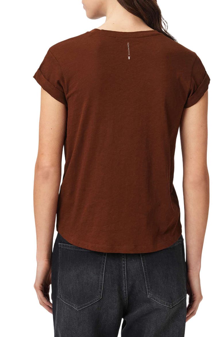 Anna Cotton T-Shirt, Alternate, color, RUST BROWN