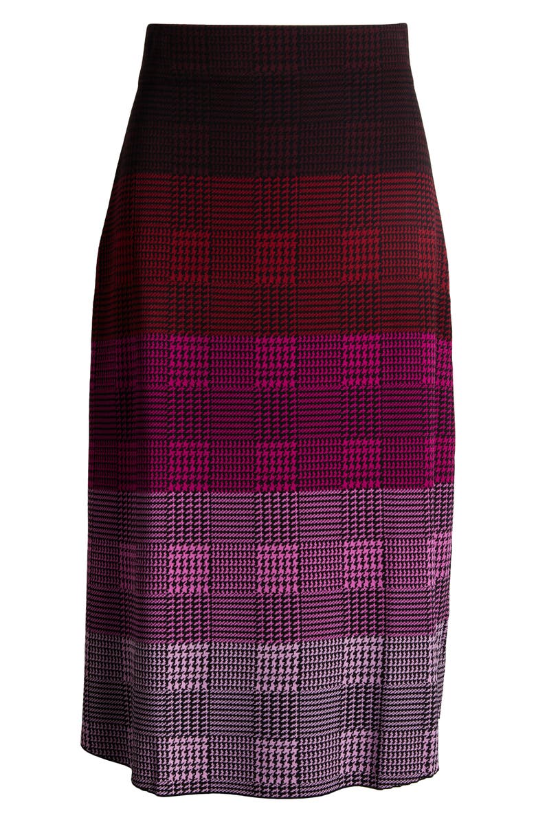 Marina Rinaldi x Mary Katranzou Check Jacquard Piqué Sweater Skirt, Alternate, color, 