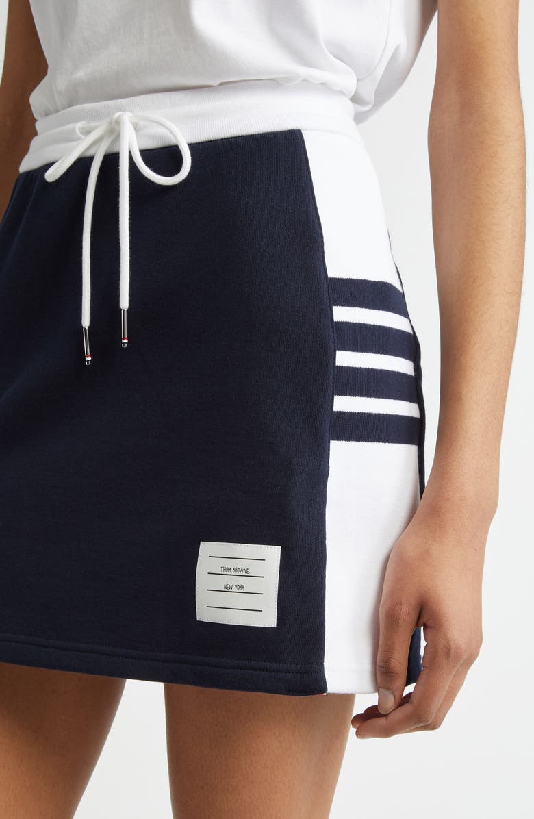 Thom Browne Cotton Jersey Miniskirt, Alternate, color, Navy