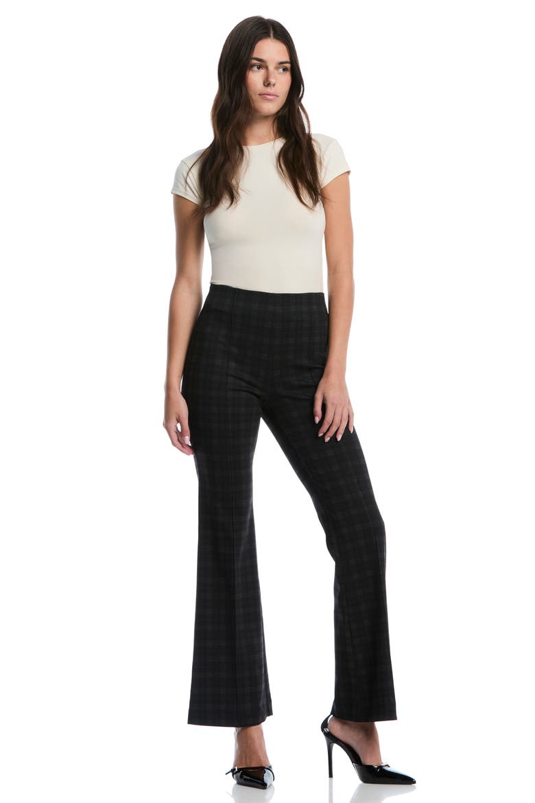 Check Bootcut Pants, Alternate, color, BLACK