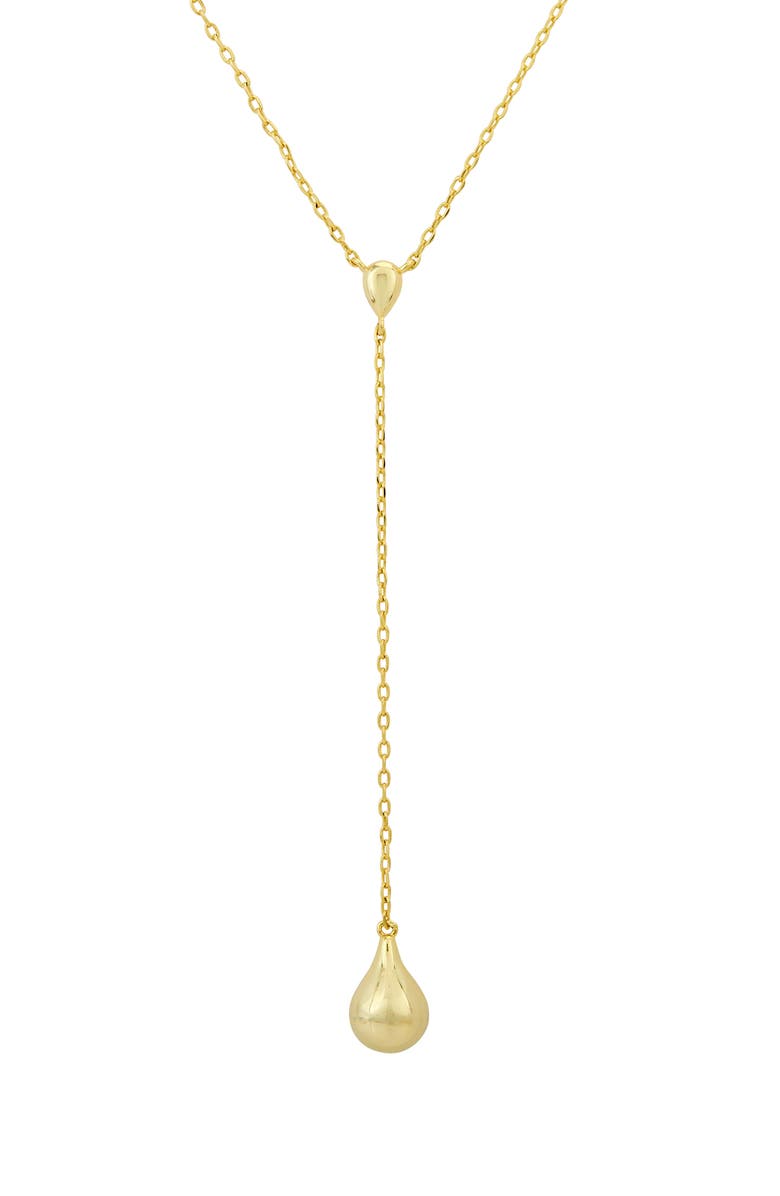 SAVVY CIE JEWELS 18K Gold Plated Teardrop Y-Necklace, Main, color, Yellow