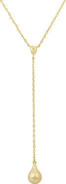 SAVVY CIE JEWELS 18K Gold Plated Teardrop Y-Necklace