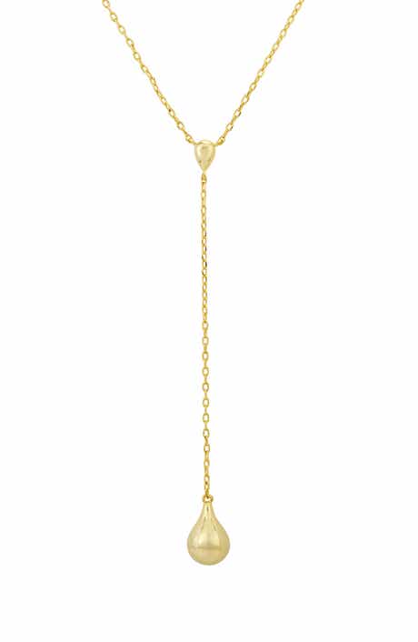SAVVY CIE JEWELS 18K Gold Plated Teardrop Y-Necklace