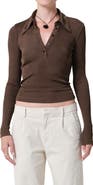 Citizens of Humanity Shaea Long Sleeve Rib Polo