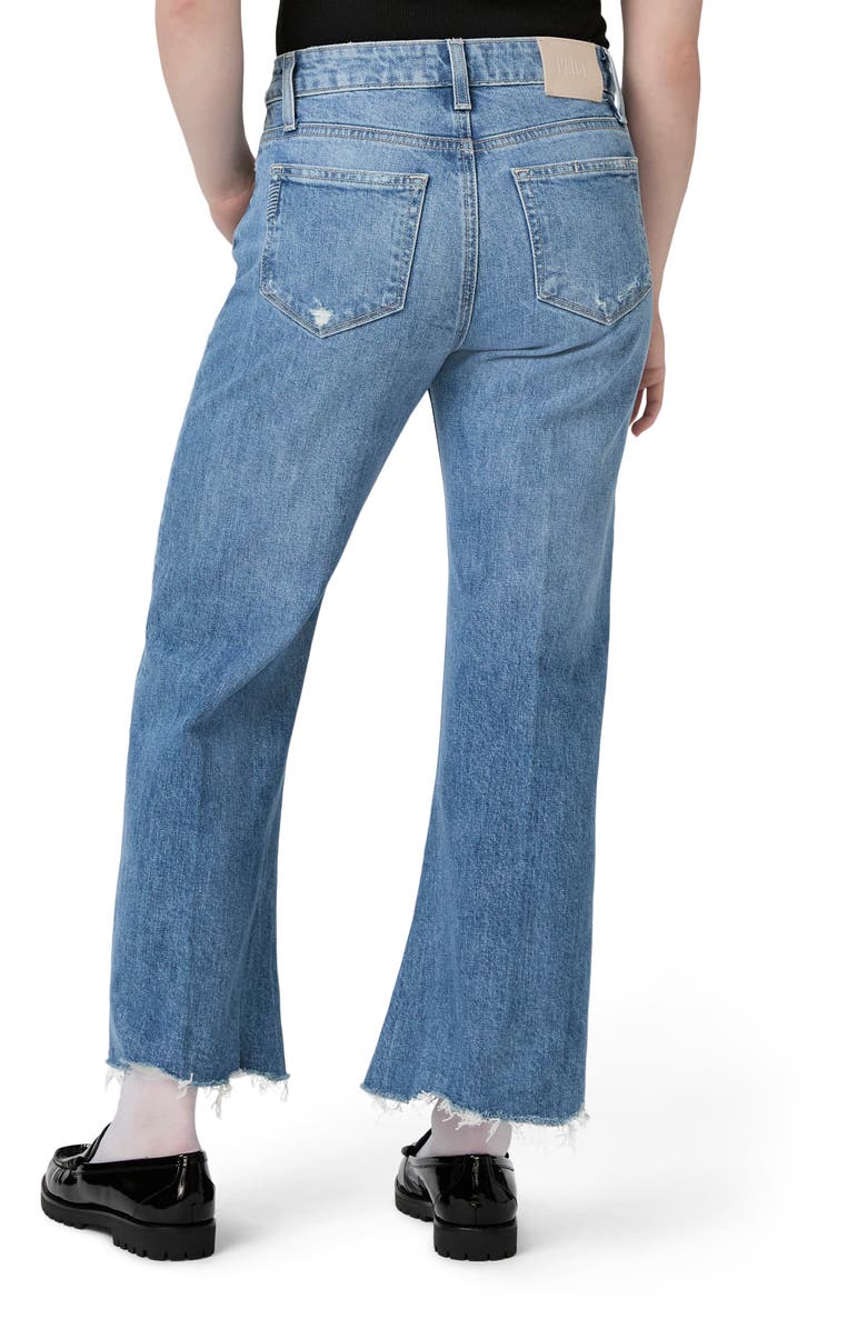 PAIGE Leenah Raw Hem High Waist Ankle Wide Leg Jeans, Alternate, color, 