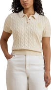 Lauren Ralph Lauren Embroidered Logo Cotton Polo Sweater