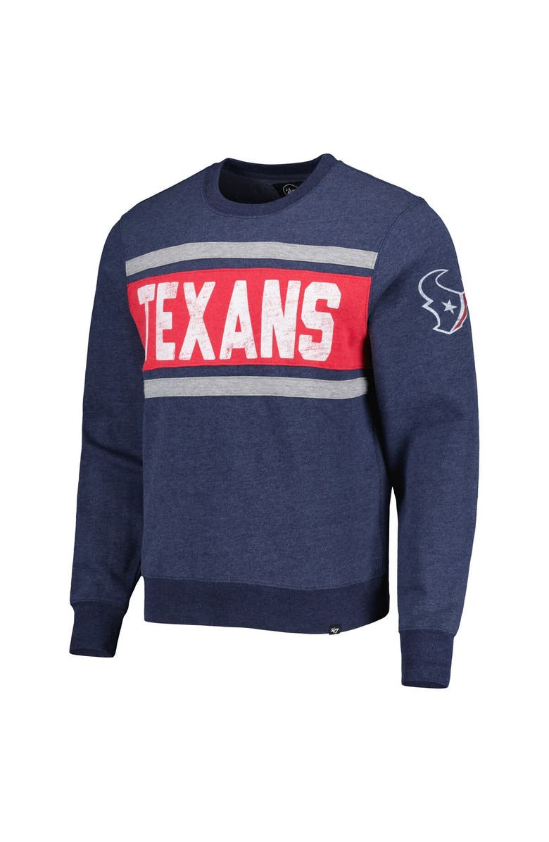 '47 Men's '47 Heather Navy Houston Texans Bypass Tribeca Pullover Sweatshirt, Alternate, color, Heather Navy