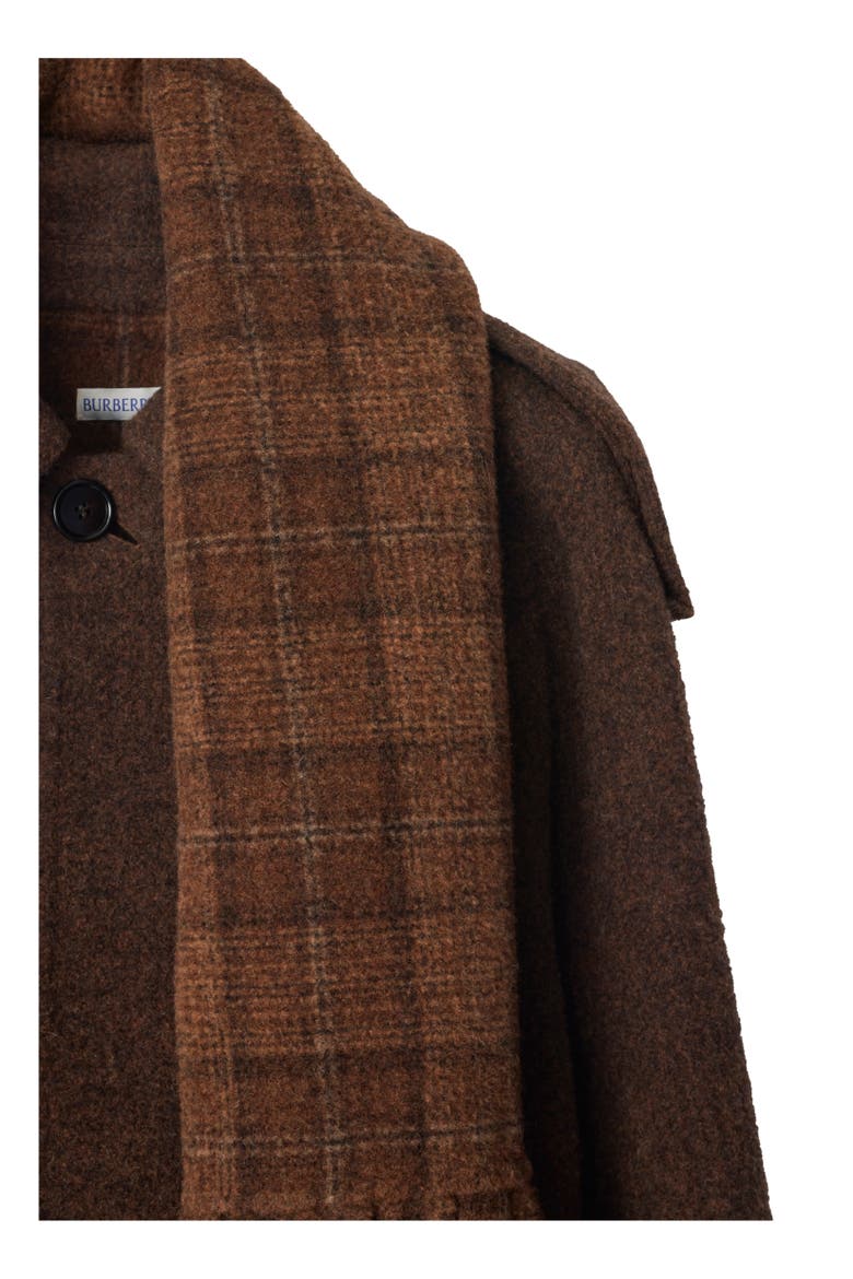 Detachable Scarf Wool Blend Jacket, Alternate, color, Ginger brown