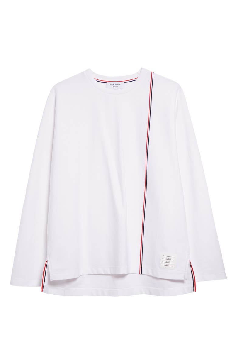 Thom Browne Oversize Long Sleeve Cotton T-Shirt, Alternate, color, 