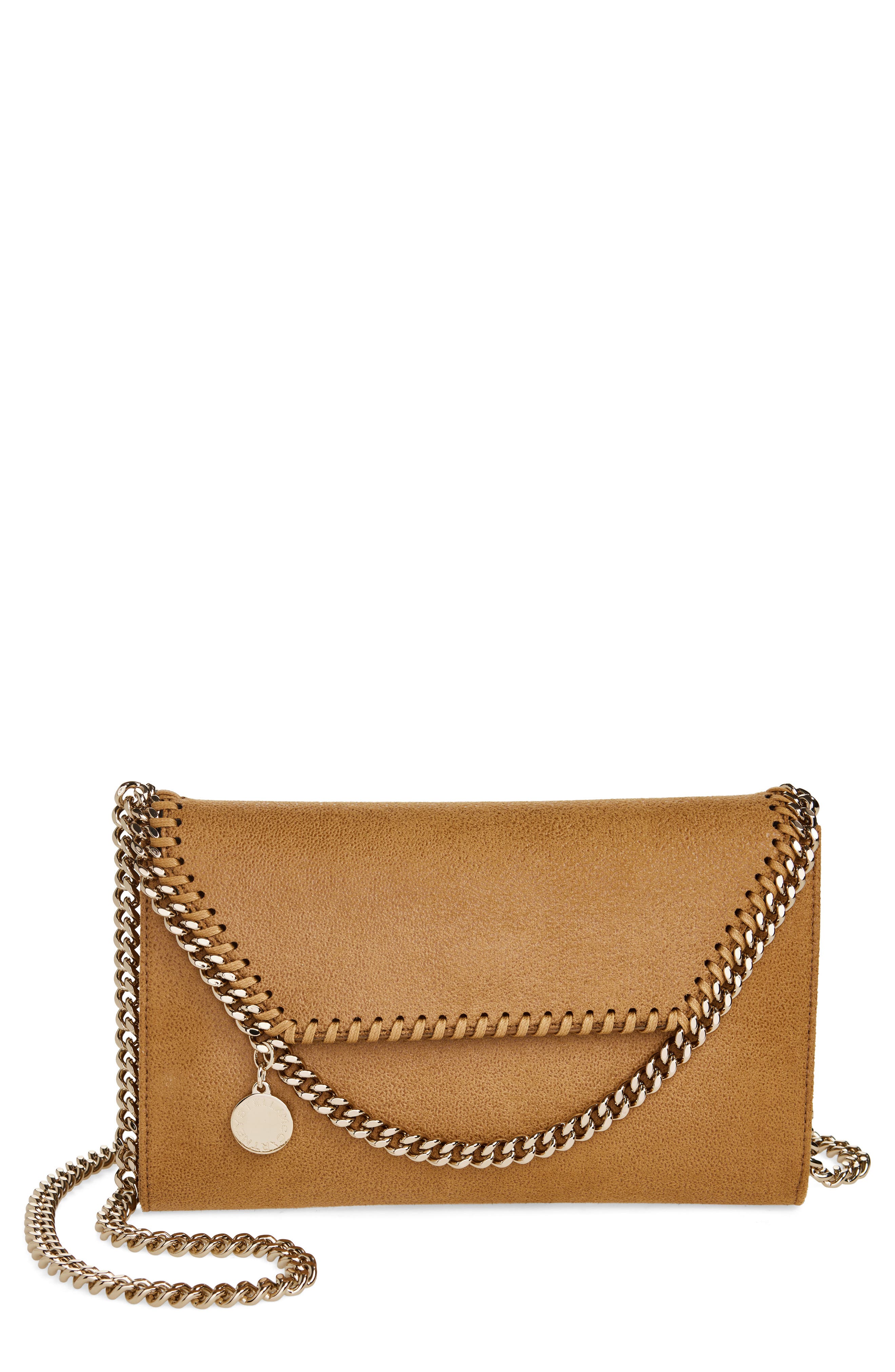 Stella McCartney Mini Falabella Shaggy Deer Faux Leather Crossbody Bag, Main, color, 
