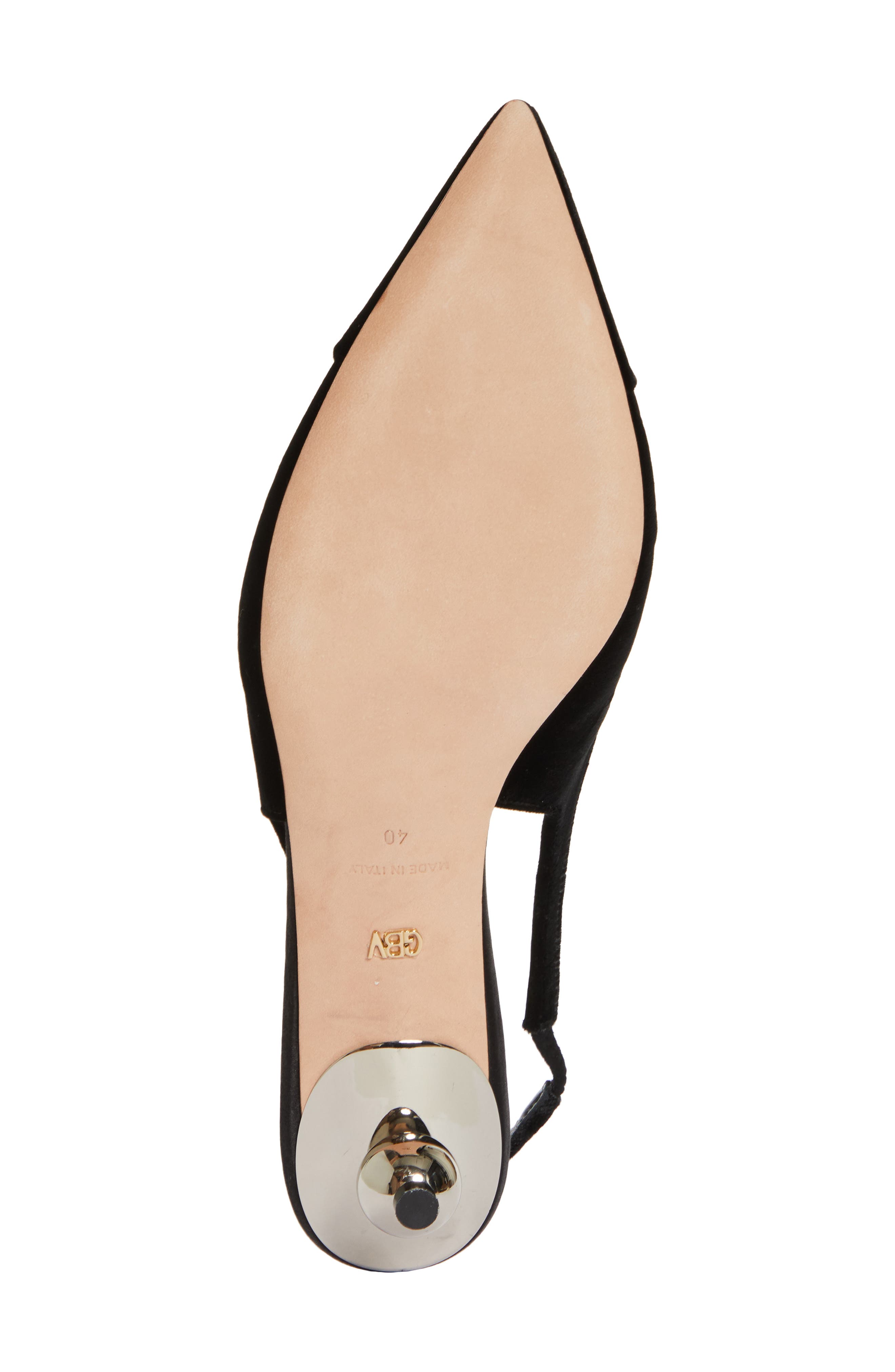 Giambattista Valli Crystal Ball Pointed Toe Velveteen Slingback Pump, Alternate, color, 