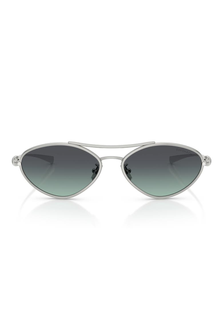 58mm Irregular Sunglasses, Main, color, SILVER / AZURE GRADIENT GREY