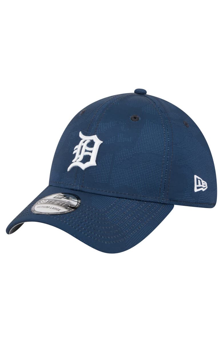 New Era Men's New Era Navy Detroit Tigers Tonal Camo 39THIRTY Flex Hat, Main, color, 
