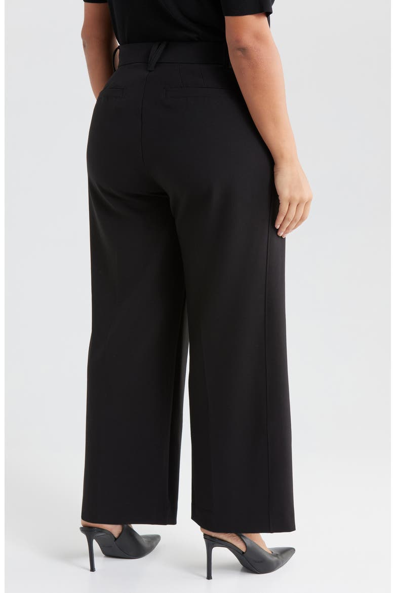 Skyrise Pleated Wide Leg Pants, Alternate, color, BLACK