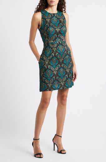 Vince Camuto Sleeveless Metallic Jacquard Minidress