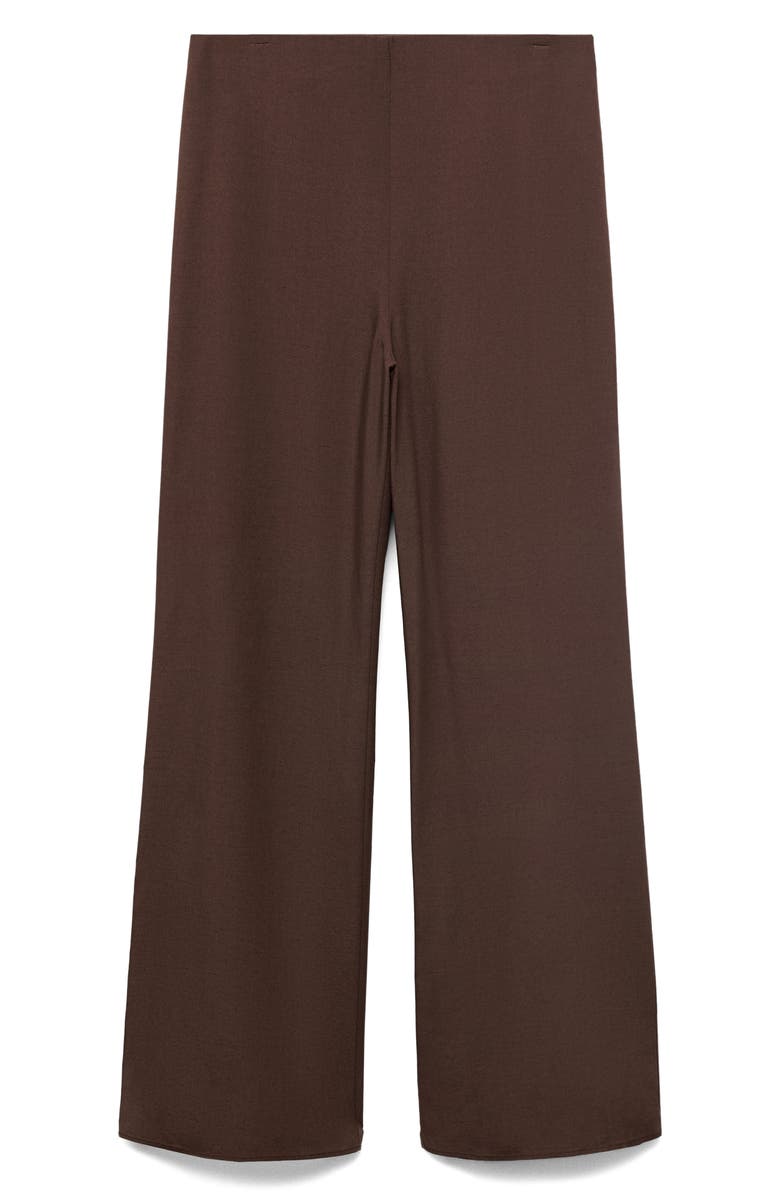 MANGO Flat Front Straight Leg Pants, Main, color, Brown
