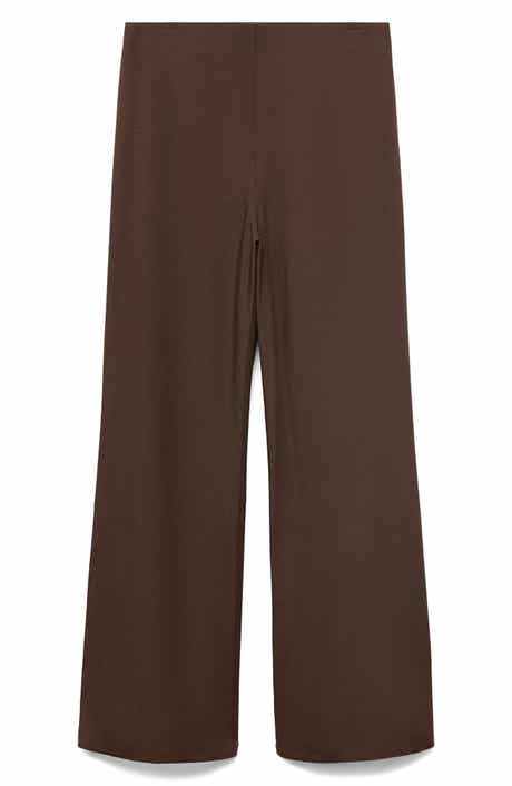 MANGO Flat Front Straight Leg Pants