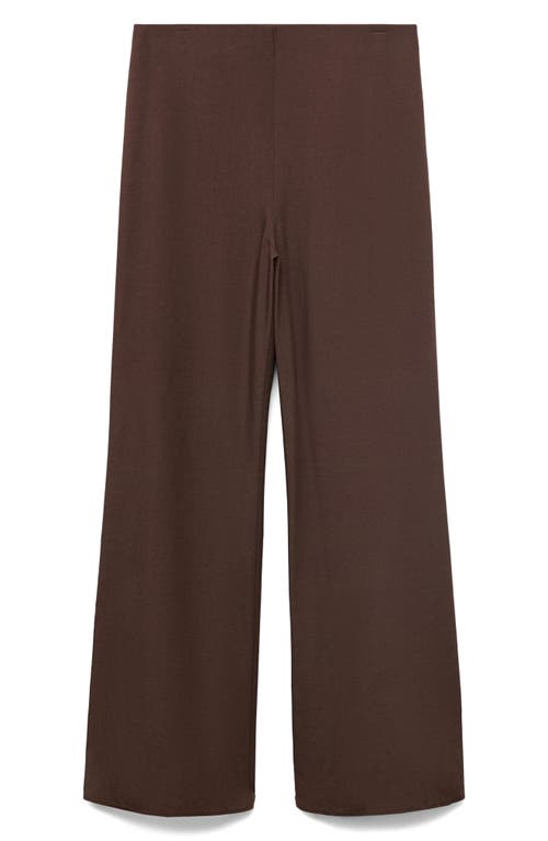 Mango Flat Front Straight Leg Pants In Brown