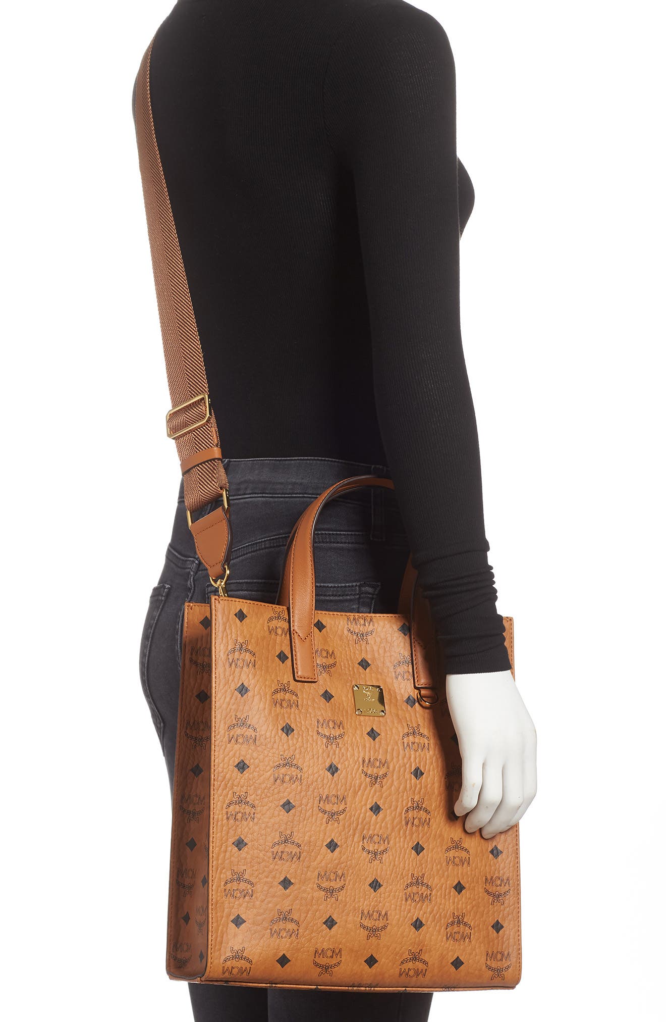 Small Klassik Visetos Tote, Alternate, color, COGNAC