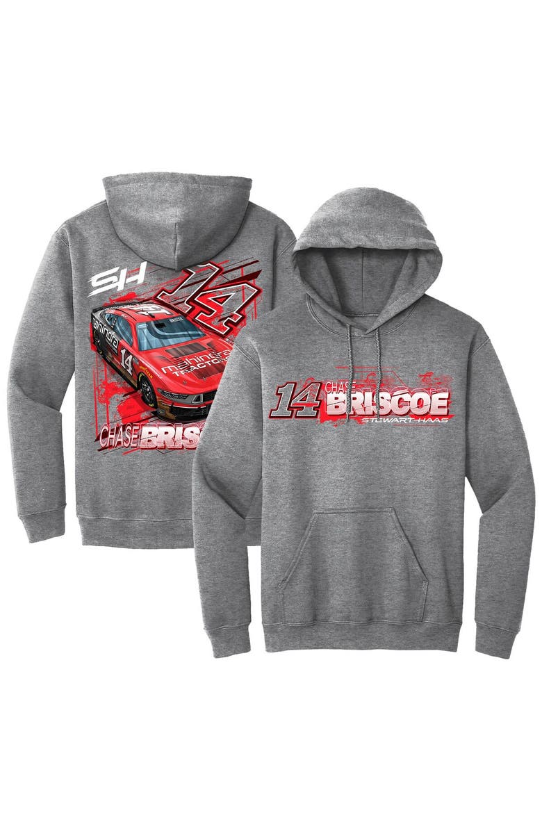 STEWART-HAAS RACING Men's Stewart-Haas Racing Team Collection  Heather Charcoal Chase Briscoe Car Pullover Hoodie, Alternate, color, 