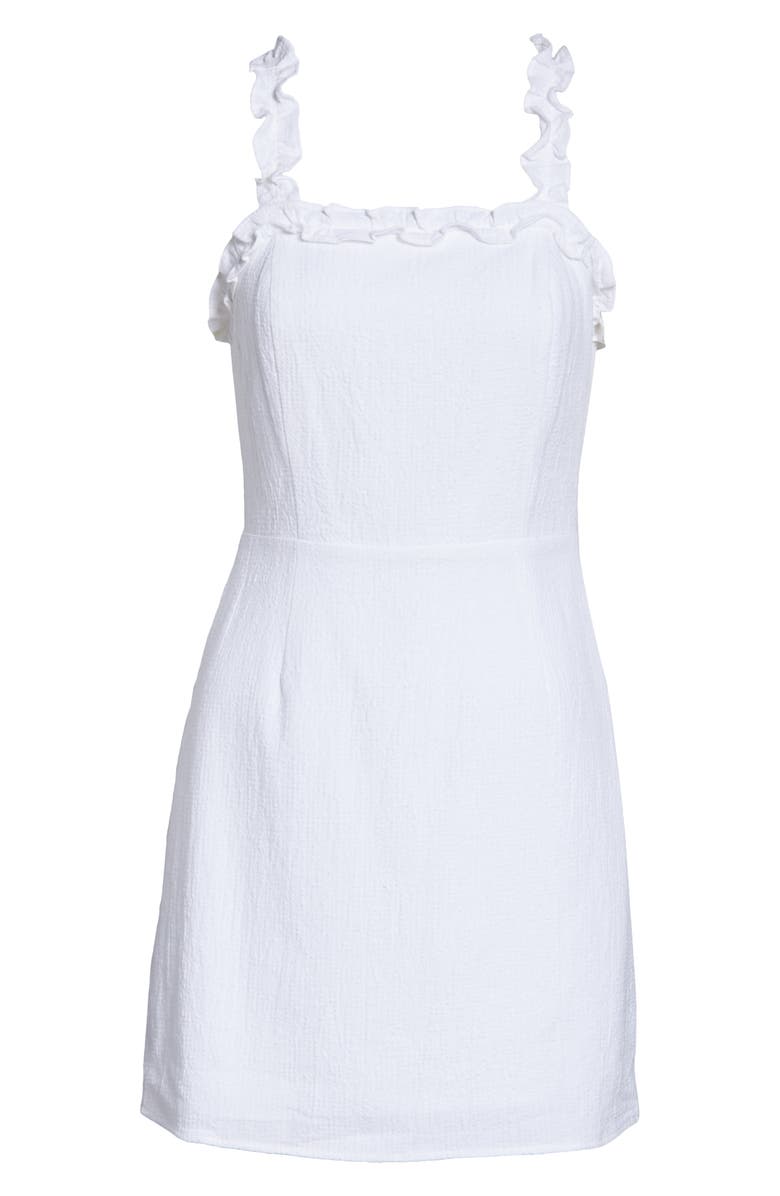 Lost + Wander White Sands Ruffle Minidress, Alternate, color, 