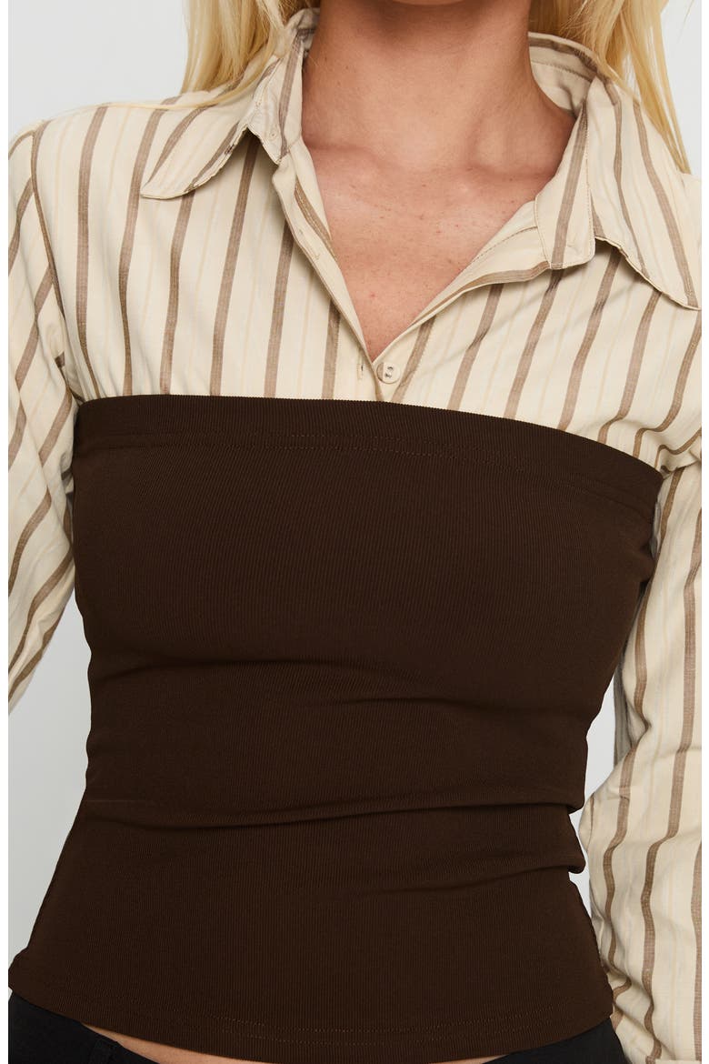 Dawnette Stripe Layered Shirt, Alternate, color, MULTI