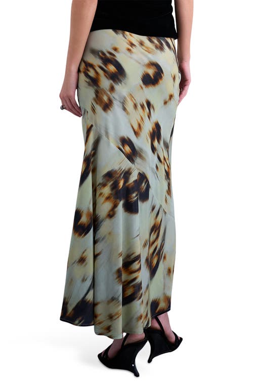 Topshop Ikat Print Bias Cut Maxi Skirt In Neutral