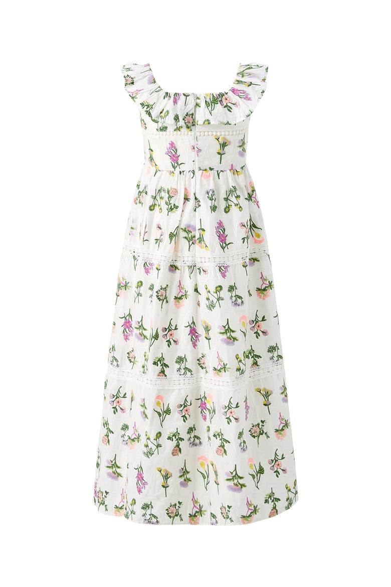 Emely Frill Embroidered Maxi Dress, Alternate, color, Floral
