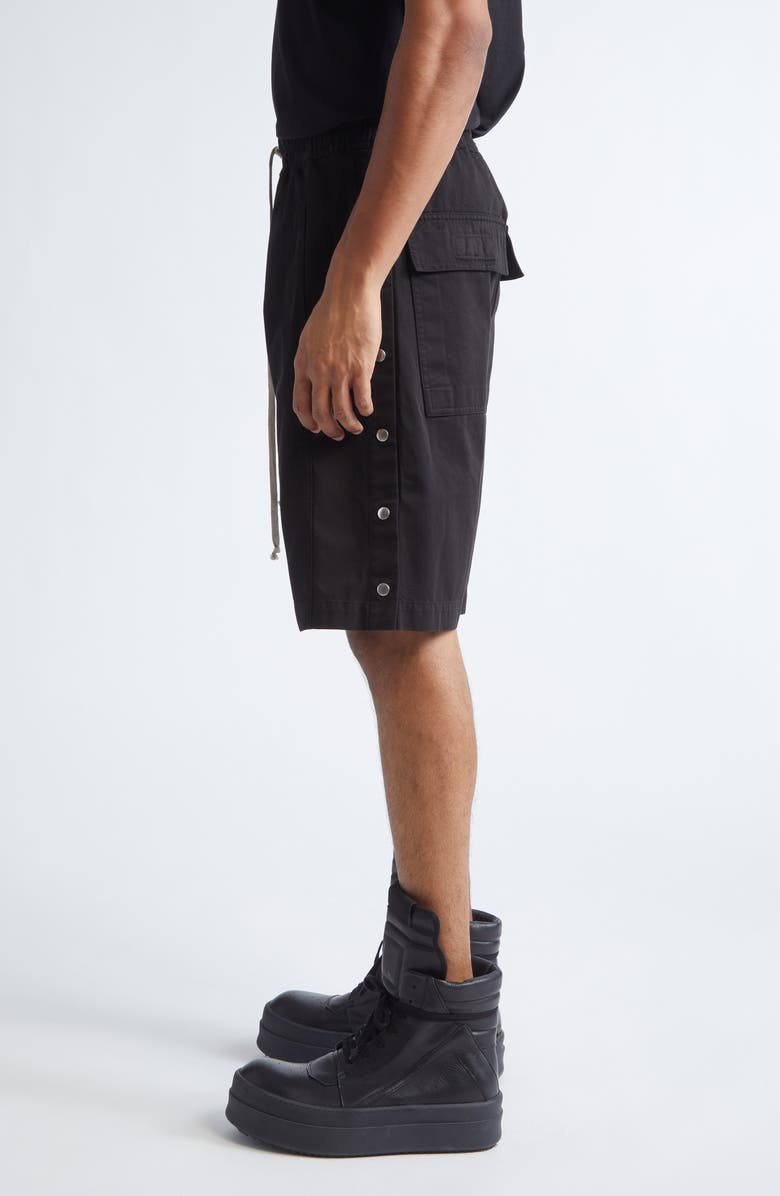 Rick Owens DRKSHDW Pusher Cotton Shorts, Alternate, color, Black