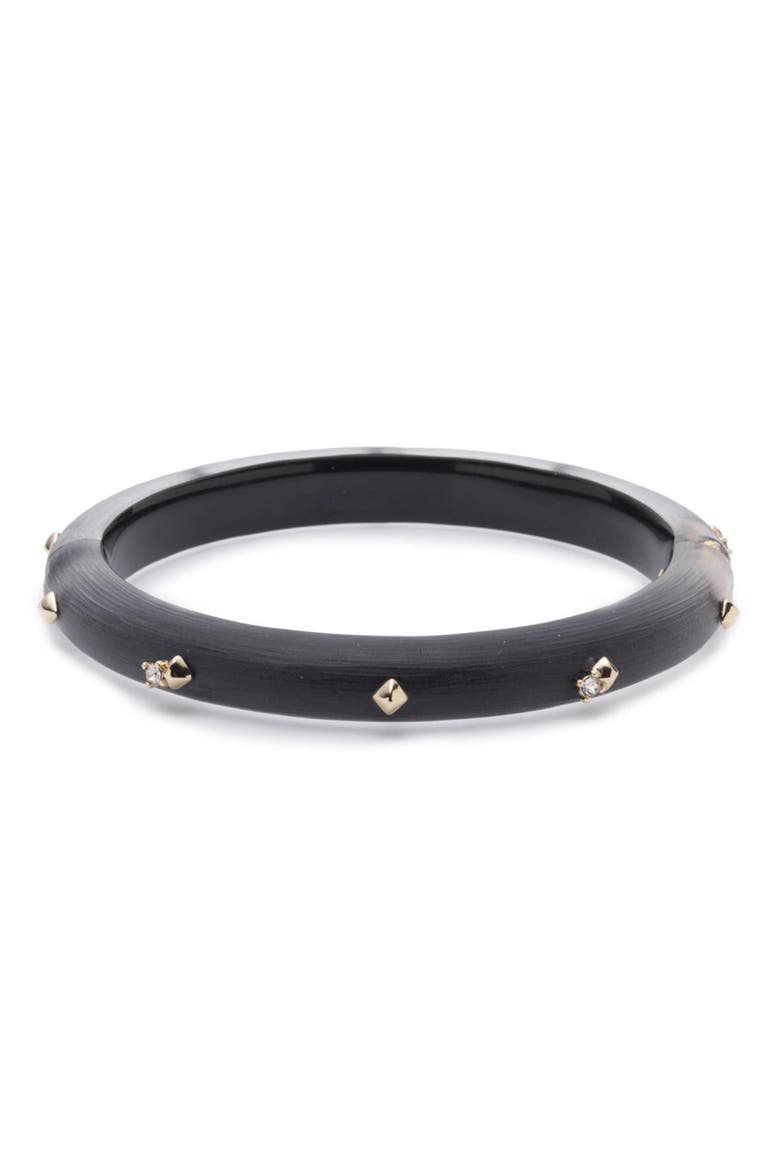 Essentials Golden Stud Hinge Bangle, Main, color, BLACK