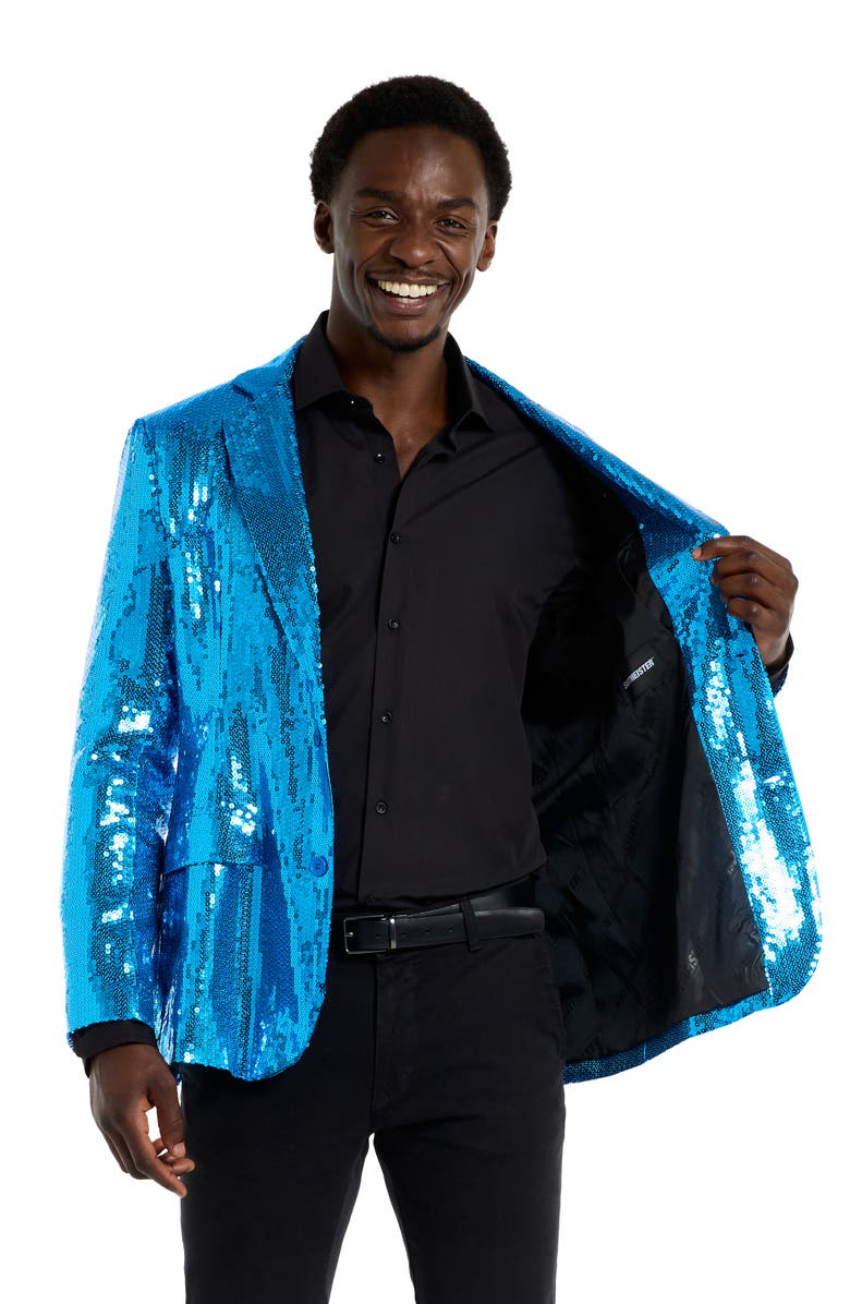 OppoSuits Sequin Blue Blazer, Alternate, color, Blue