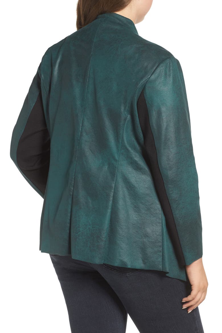 Stretch Faux Suede Jacket, Alternate, color, SEA MOSS