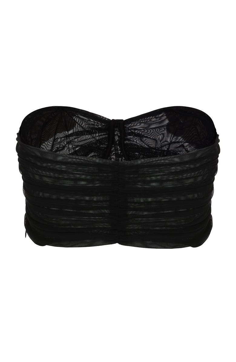 Nocturne Strapless Tulle Crop Top, Alternate, color, 