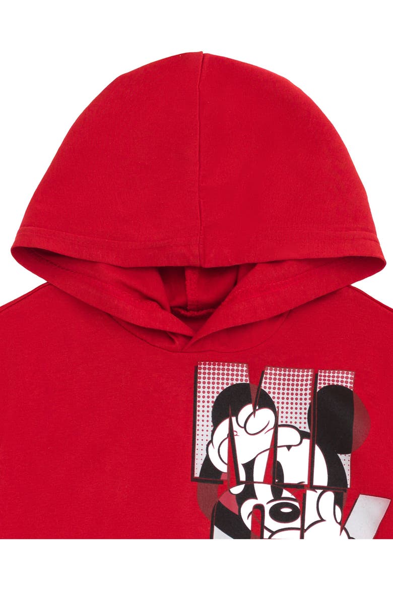 Mickey Mouse 2-Piece Hooded Tee and Fleece Pants Set, Alternate, color, Red Black Mickey