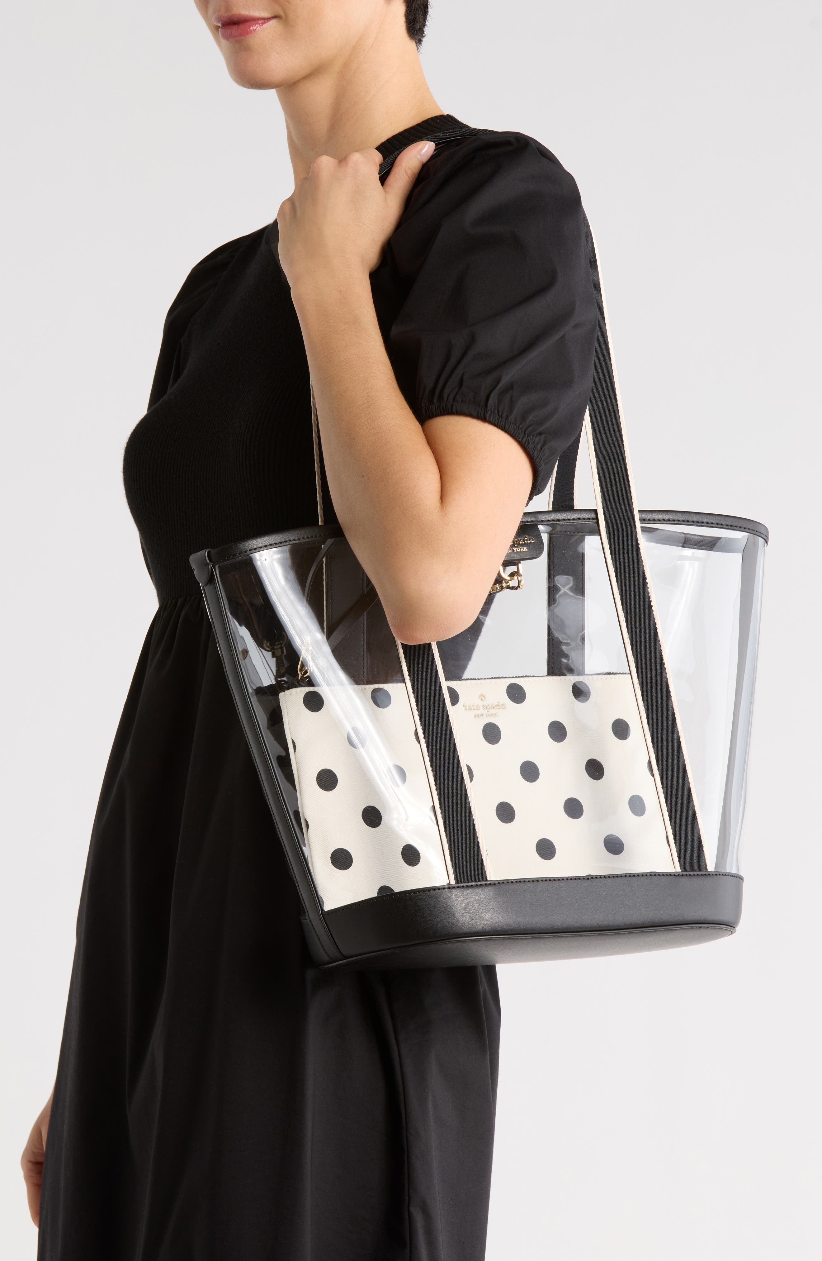 Kate Spade New York clare see through clear tote, Alternate, color, 