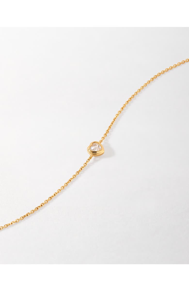 Edge of Ember Solid Gold Heart White Sapphire Bracelet, Alternate, color, Metallic Gold