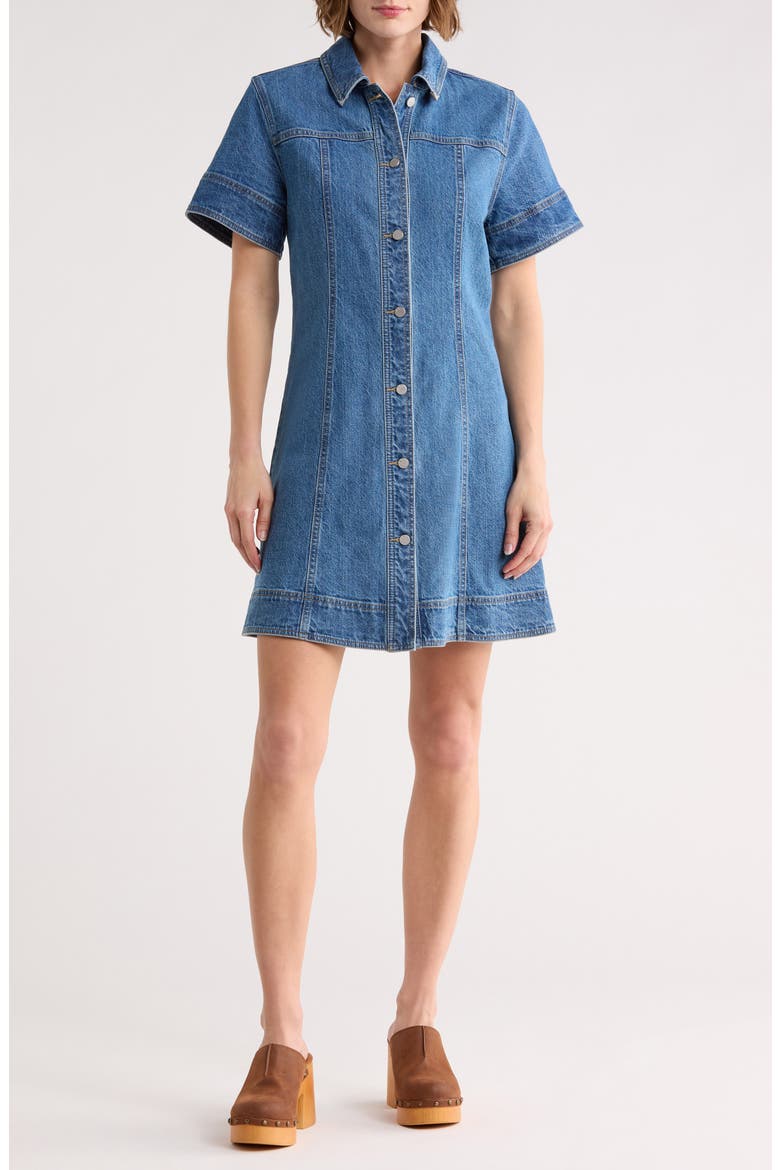 Stretch Denim Shirtdress, Main, color, ADRIFT
