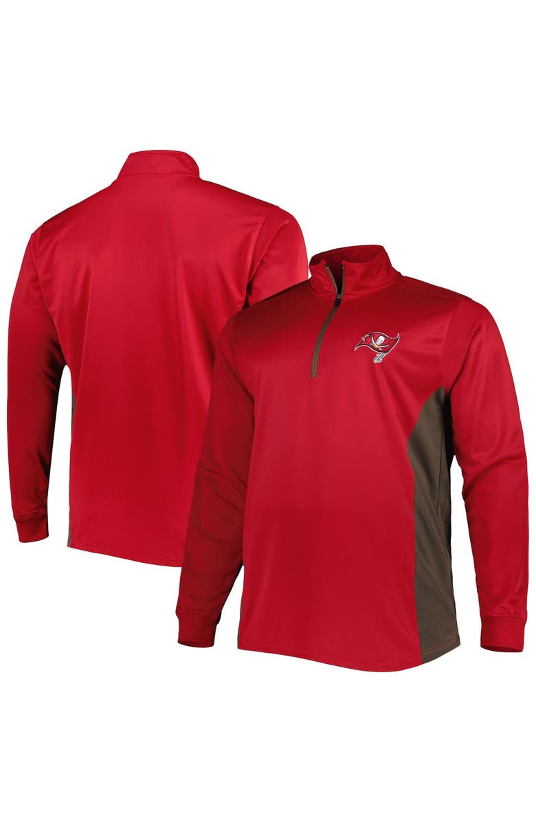 PROFILE Men's Red Tampa Bay Buccaneers Big & Tall Quarter-Zip Top, Alternate, color, 
