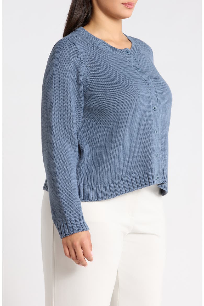 Organic Cotton Button Front Cardigan, Alternate, color, COLD SPRAY