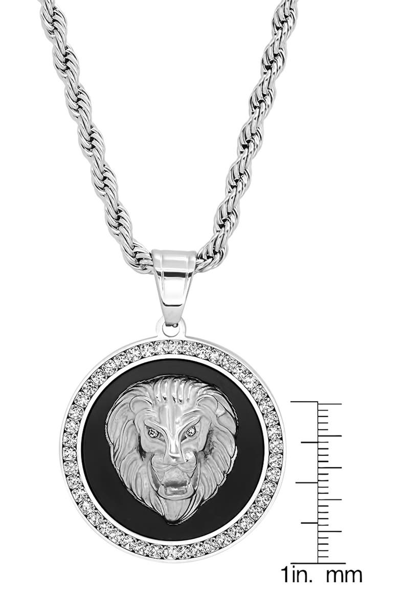 18K Gold Plated Pave Crystal Lion Pendant Necklace, Alternate, color, METALLIC