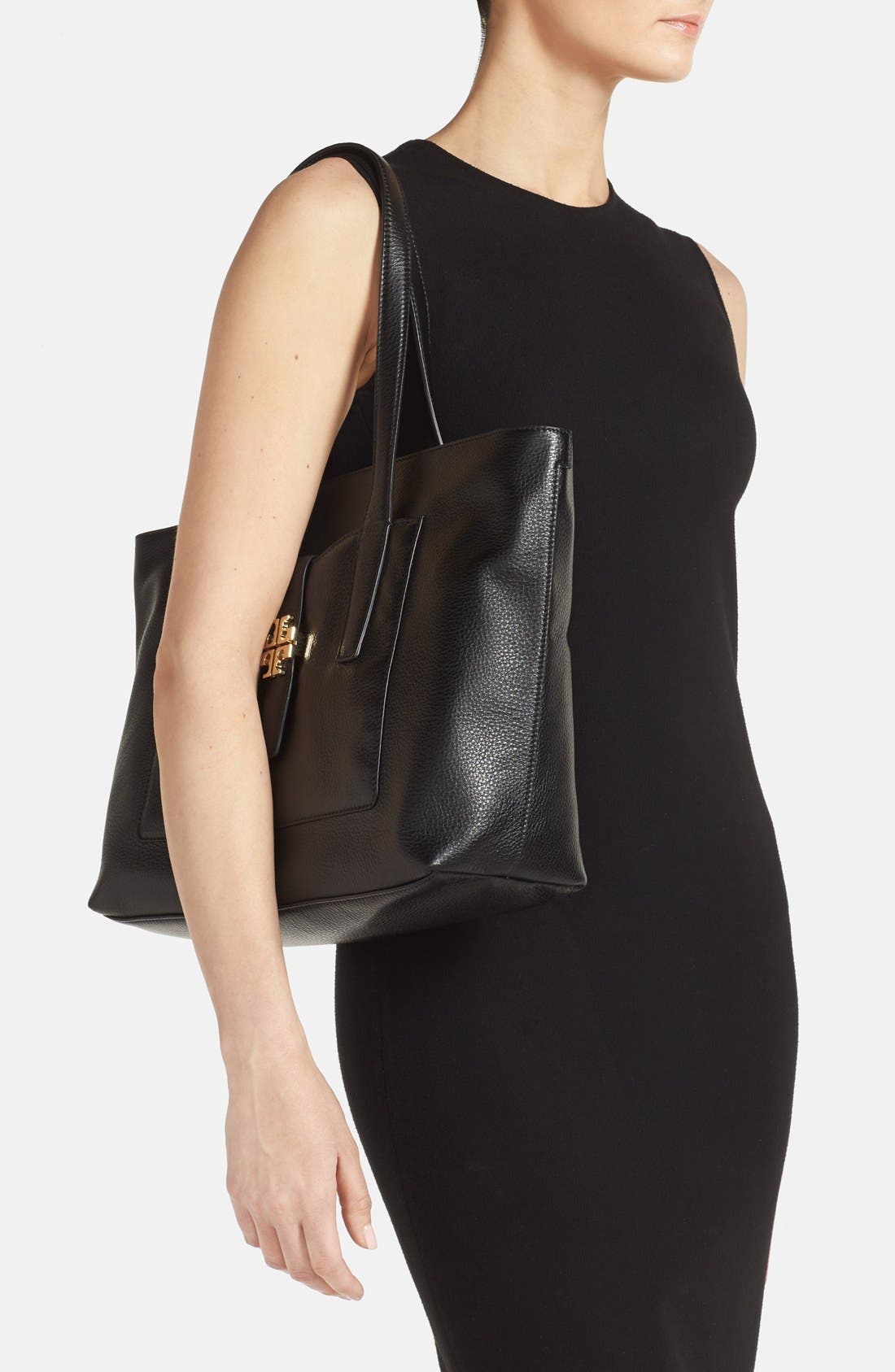 Tory Burch 'Plaque' Tote, Alternate, color, 