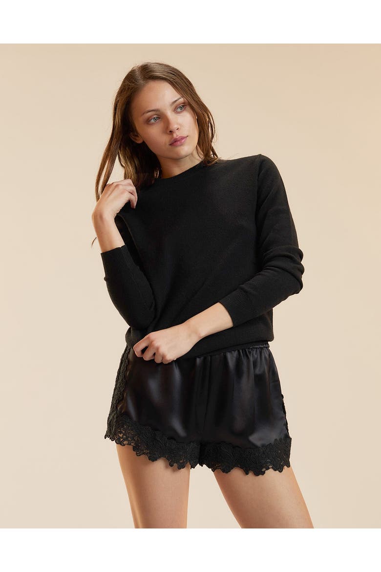 Garbo Lace Shorts, Alternate, color, Black