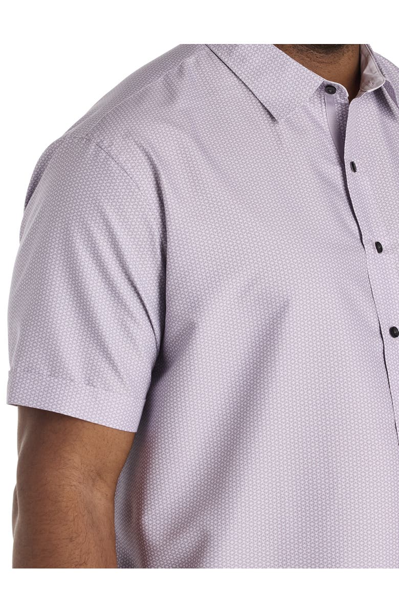 Synrgy by DXL Big & Tall Microfiber Geometric Print Sport Shirt V2, Alternate, color, Purple