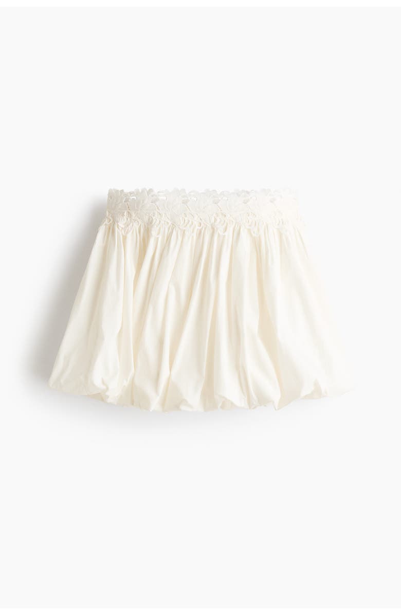 H&M Cotton Balloon Skirt, Main, color, White