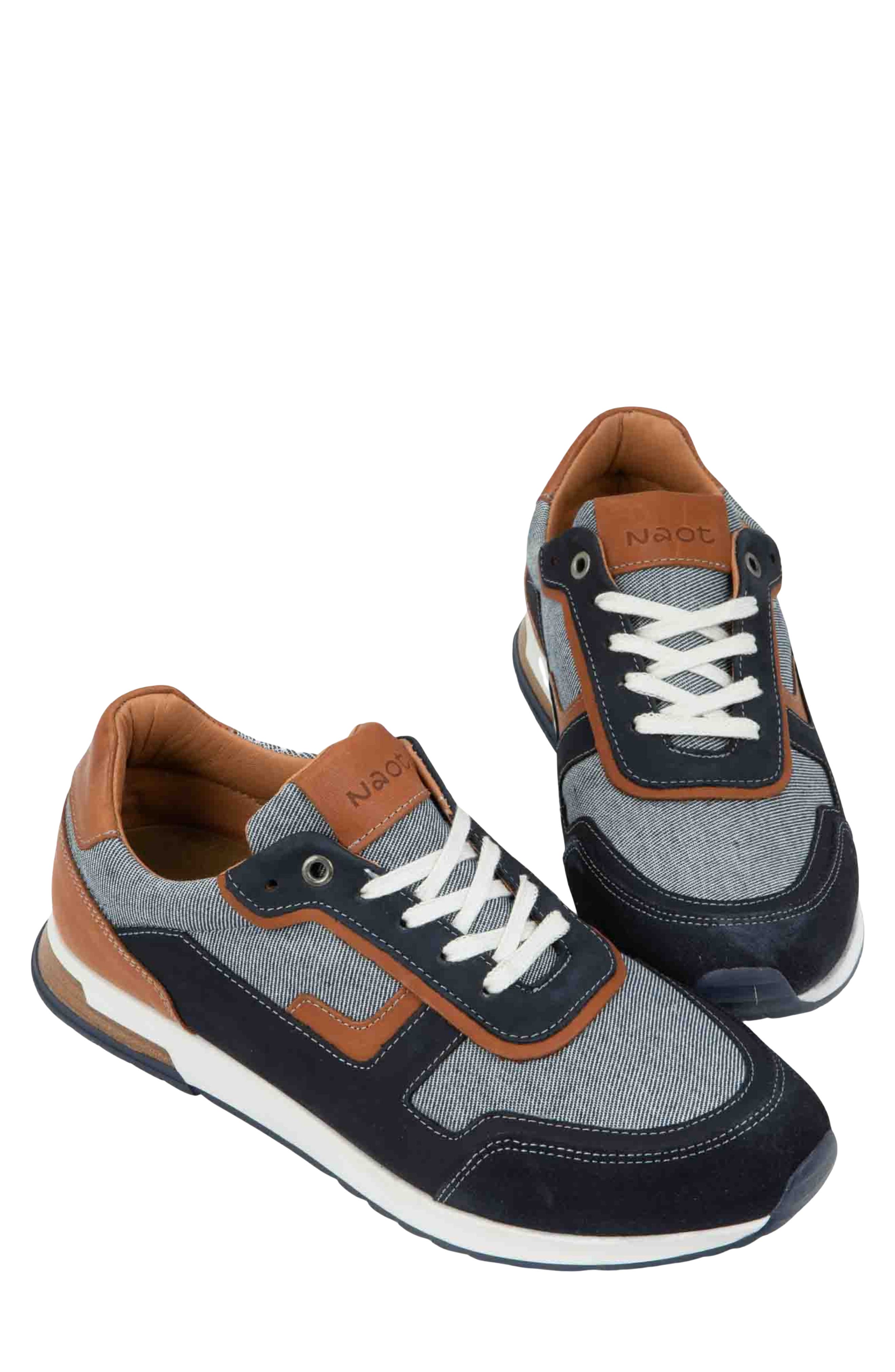 Boost Sneaker, Alternate, color, BLUE BROWN LEATHER COMBO