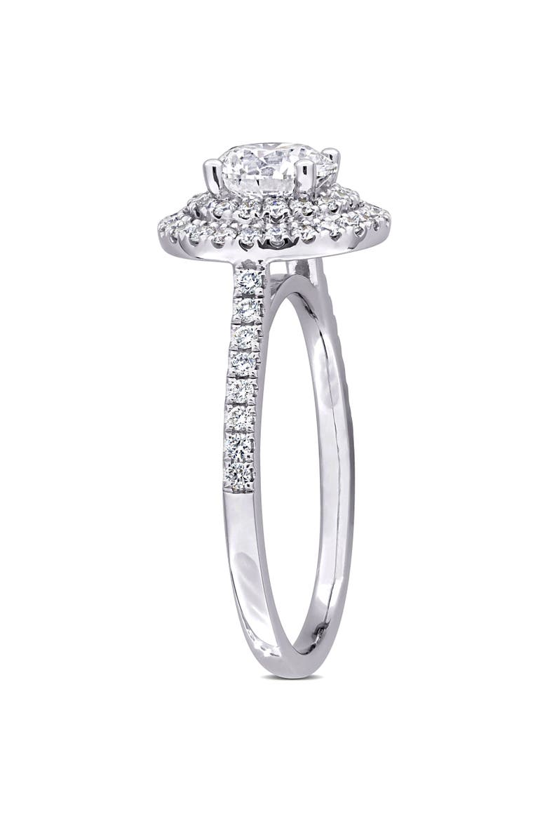 1-3/8 CTW Lab-Grown Diamond Halo Ring 14k, Alternate, color, White Gold